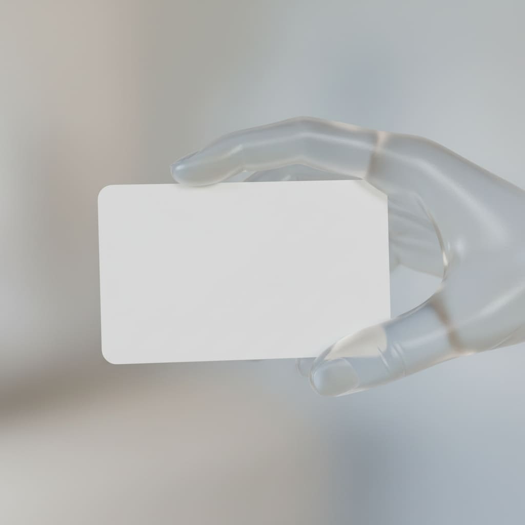 Hand holding a plain membership card