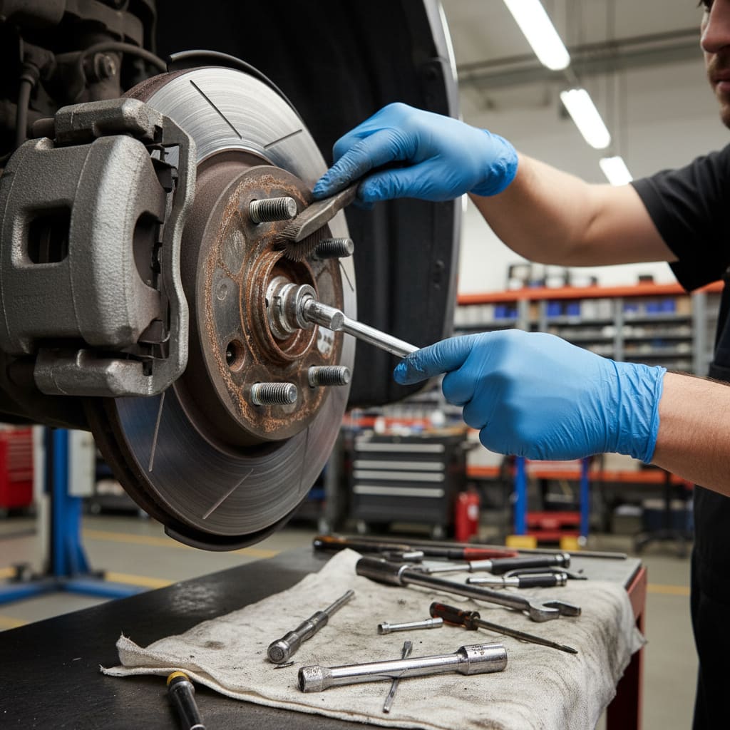 Brake rotor and caliper service